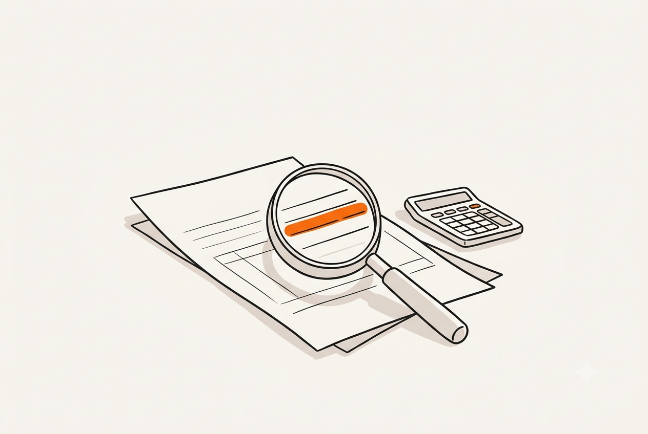 A magnifying glass over a house
